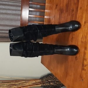 Brand New Black Suede and leather boots